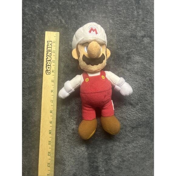 2021 Super Mario Fire Mario 9” Plush By Jakks Pacific - Picture 1 of 3